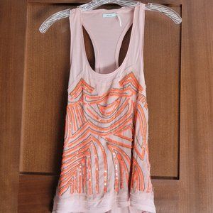 XS Sequined and beaded racer back tank